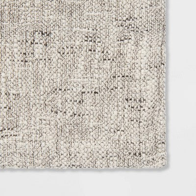 14" X 72" Textured Yarn Dye Colorblock Runner Black - Threshold™: Traditional Cotton Tablecloth, OEKO-TEX Certified
