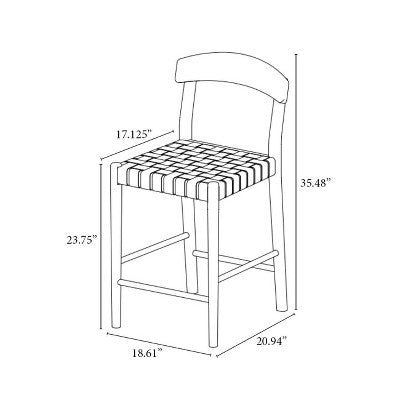 Cliff Haven Solid Wood With Woven Seat Counter Height Barstool - Threshold™ Designed With Studio McGee