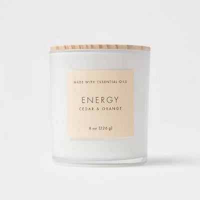 Wood Lidded Glass Wellness Energy Candle - Threshold™
