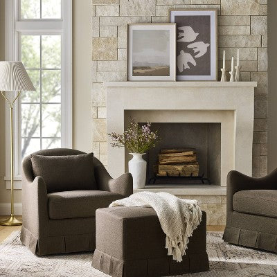 Box Pleat Upholstered Ottoman - Threshold™ Designed With Studio McGee