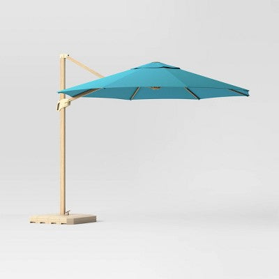 11'x11' Offset Patio Umbrella - Light Wood Pole - Threshold™