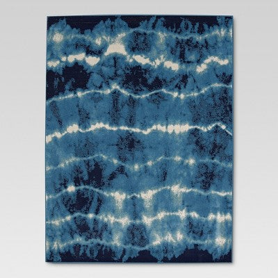 Shibori Waves Outdoor Rug Navy - Threshold™