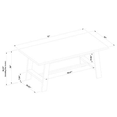 72" Linden Rectangular Wood Dining Table Black - Threshold™ Designed With Studio McGee