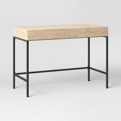 Loring Wood Writing Desk With Drawers And Charging Station - Threshold™