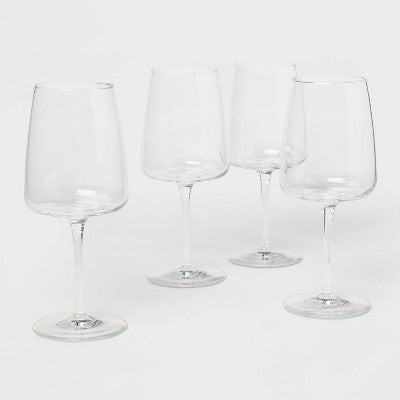 4pk Simsbury Red Wine Glasses - Threshold™: Traditional Clear Glass, Dishwasher-Safe, BPA & Lead-Free, Set Of 4
