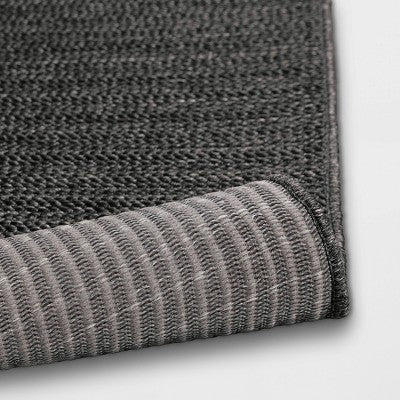 7'x10' Oversized Stripe Outdoor Rug Charcoal Gray - Threshold™