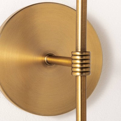 Metal Sconce Wall Light (Includes LED Light Bulb) Brass - Threshold™ Designed With Studio McGee: Dimmable, Plug-In, ETL Listed