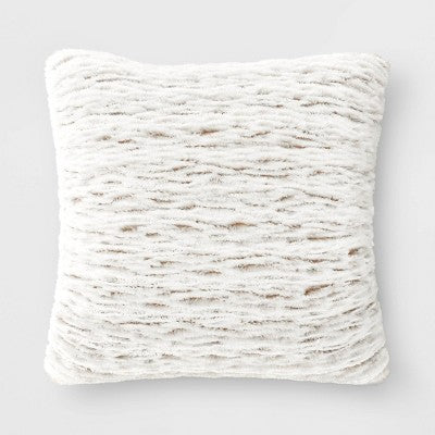 Tipped Snow Leopard Faux Fur Square Throw Pillow - Threshold™