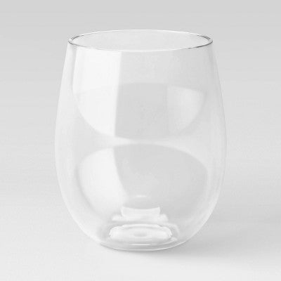 14oz Plastic Stemless Wine Glass - Threshold™: Dishwasher-Safe, Traditional Style Drinkware For Cold Beverages