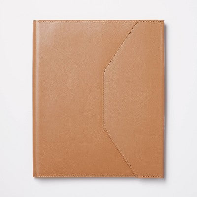 Padfolio With Pockets And 80 Page 0.3" Rule Notepad Brown - Threshold™: Recycled Polyester, Lined Journal, Soft Cover