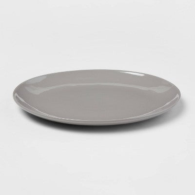 10" Stoneware Avesta Serving Platter Gray - Threshold™: Oval Modern Microwave & Dishwasher-Safe Tableware