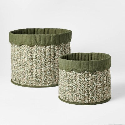 Large Floral Canvas Storage Basket - Threshold™ Designed With Studio McGee