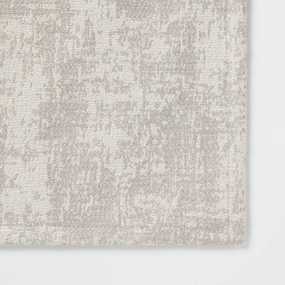 14" X 72" Jacquard Luxe Cotton/Polyester Runner Gray - Threshold™: Luxury Abstract Tablecloth, Spot Clean