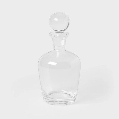 Liquor Glass Decanter With Stopper Clear - Threshold™: Wine Decanter, Dishwasher-Safe, Cadmium-Free, 24oz Capacity