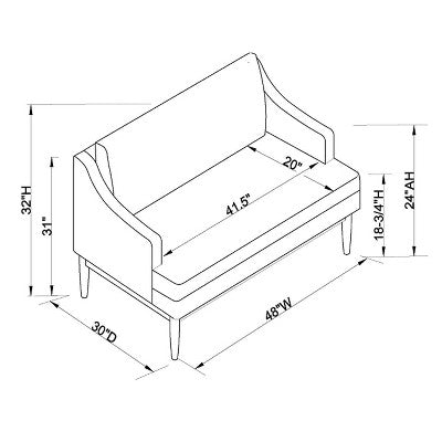 Howell Upholstered Loveseat With Wood Base Cream - Threshold™ Designed With Studio McGee