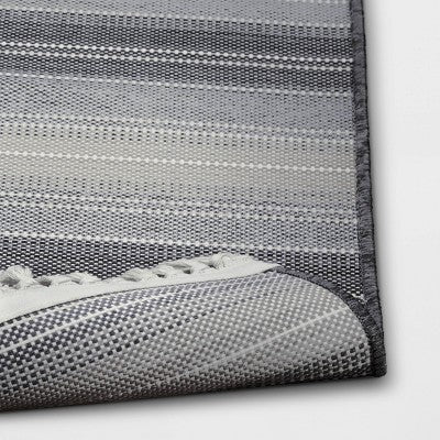 5' X 7' Striped Tapestry Outdoor Rug Gray - Threshold™