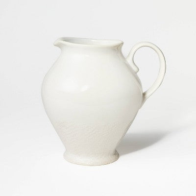3555ml Stoneware Beverage Server Cream - Threshold™ Designed With Studio McGee: Off-White Pitcher For Hot/Cold Drinks