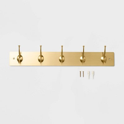 New Traditional 5 Hooks Rail Gold - Threshold™