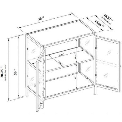 30" Crystal Cove Glass Cabinet Black - Threshold™ Designed With Studio McGee