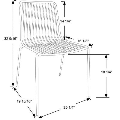 Set Of 2 Sodra Rounded Seat Wire Dining Chair Black - Threshold™