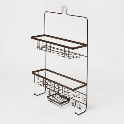Large Bathroom Shower Caddy Bronze - Threshold™: Rust-Resistant Steel Organizer With Shelf Storage, 24" Height