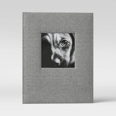 7" X 9" Photo Album With Frame Front Gray 2 Per Page - Threshold™: Fabric Cover, 18 Pages, Screw Binding