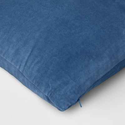 Oversize Lumbar Washed Cotton Velvet Throw Pillow - Threshold™: Indoor Decorative Cushion, Removable Cover, Hidden Zipper