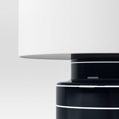 Glossy Table Lamp Navy And White (Includes LED Light Bulb) - Threshold™