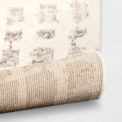 7'x10' High Low Grid Area Rug Taupe/Cream/Gray - Threshold™