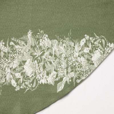 70" Round Floral Tablecloth - Threshold™ Designed With Studio McGee: Modern Cotton Botanical, Machine Washable