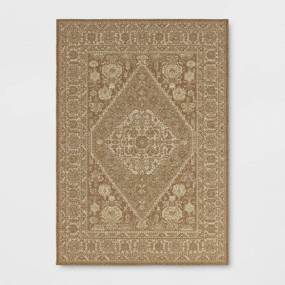 Persian Rectangular Flat Woven Outdoor Area Rug Beige - Threshold™