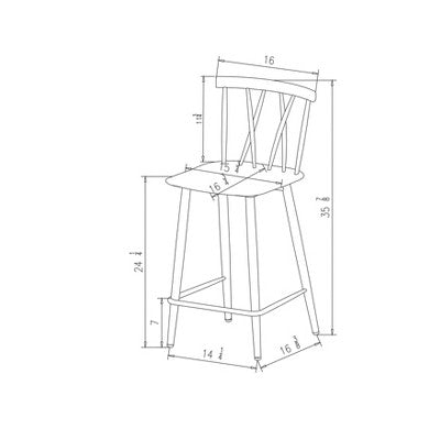 Set Of 2 Becket Metal X Back Counter Height Barstool Black - Threshold™