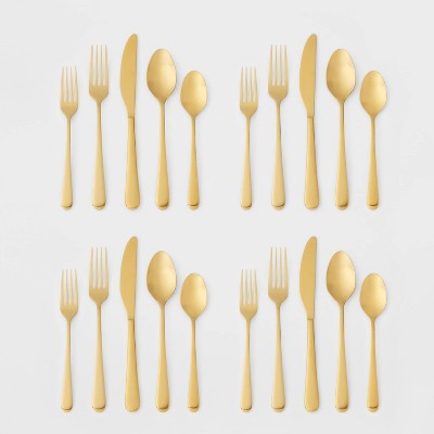 20pc Harrington Flatware Set Gold - Threshold™