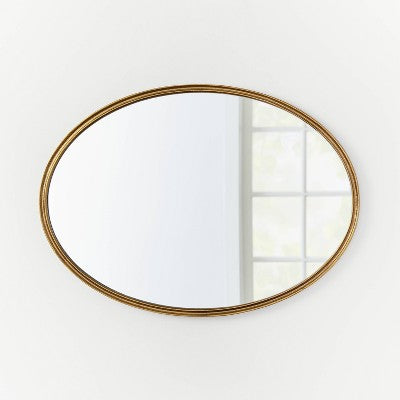 26" X 36" Oval Shape Antique Mirror Brass - Threshold™ Designed With Studio McGee