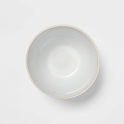 20oz Stoneware Wethersfield Cereal Bowl White - Threshold™: Dishwasher & Microwave Safe, Traditional Round Design