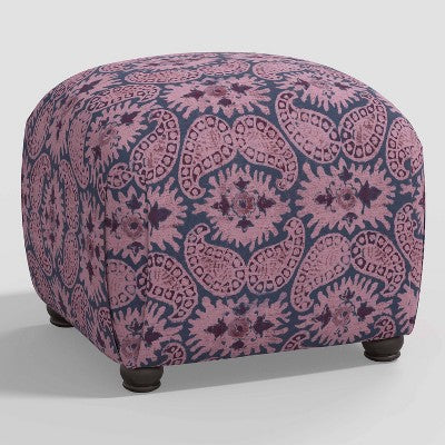 Poppy Ottoman In Damask - Skyline Furniture