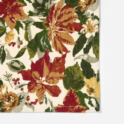 84"x60" Floral Tablecloth - Threshold™ Designed With Studio McGee: Rectangle Cotton, Machine Washable, Multicolored