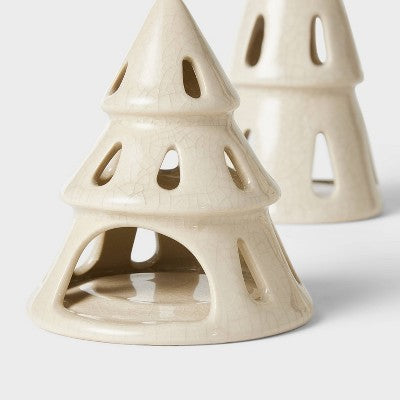 3pc Ceramic Tree LED Tea Light Holder Set - Threshold™ Designed With Studio McGee
