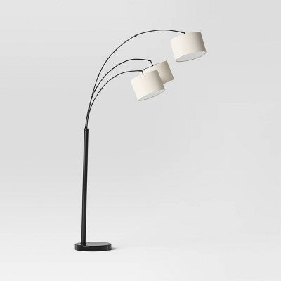 Avenal 3-Head Shaded Arc Floor Lamp Black - Threshold™