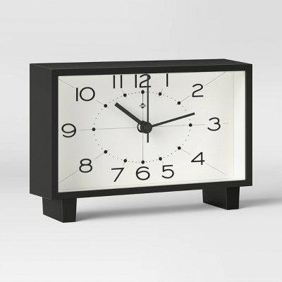 6" Rectangle Mantel Clock Black - Threshold™