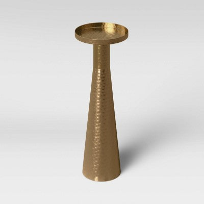 Alester Round Hammered Metal Drink Table Brass - Threshold™