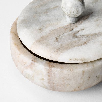 5" Round Marble Box Natural - Threshold™ Designed With Studio McGee