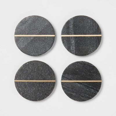 4pk Marble Coasters Gray - Threshold™