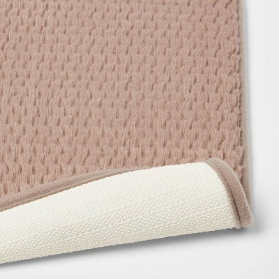 2pk Fuzzy Foam Bath Rug Brown - Threshold™