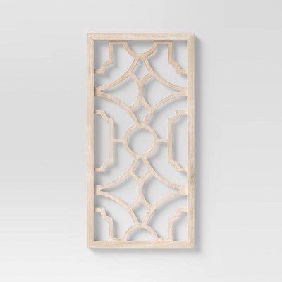 Set Of 2 Wood Lattice Wall Hanging Brown - Threshold™