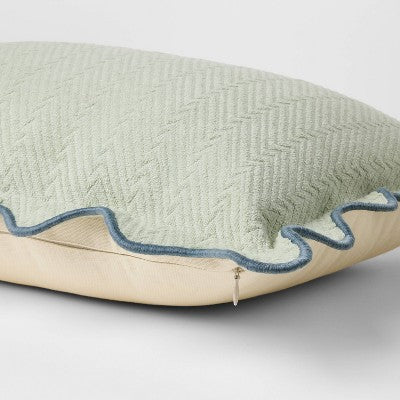 Lumbar Textured Easter Herring Bone Pillow Green Mirage - Threshold™ Design With Studio McGee