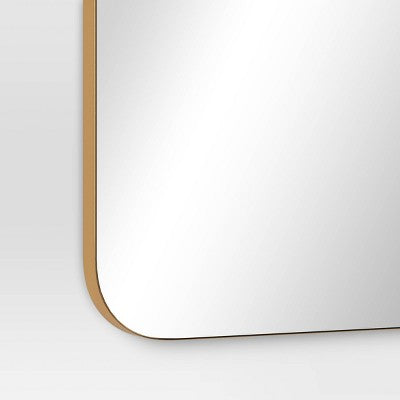 20" X 60" Infinity Full Length Mirror Brass - Threshold™: Modern Leaning, Wall Mountable