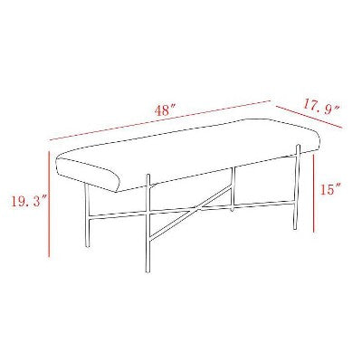 Clarkston Metal Base Upholstered Bench Cream Boucle - Threshold™ Designed With Studio McGee