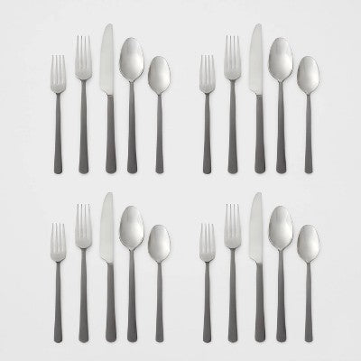 20pc Hubbardston Flatware Set Black - Threshold™
