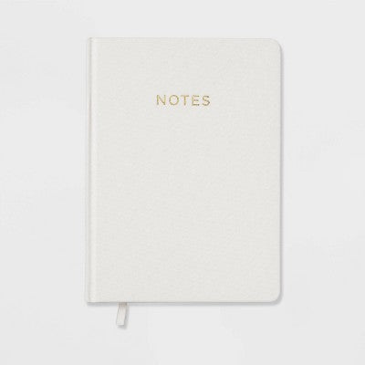 240 Sheet College Ruled Journal 7.75"x5.5" Cream Linen - Threshold™: Hard Cover, Acid-Free, Rounded Corners, All Ages